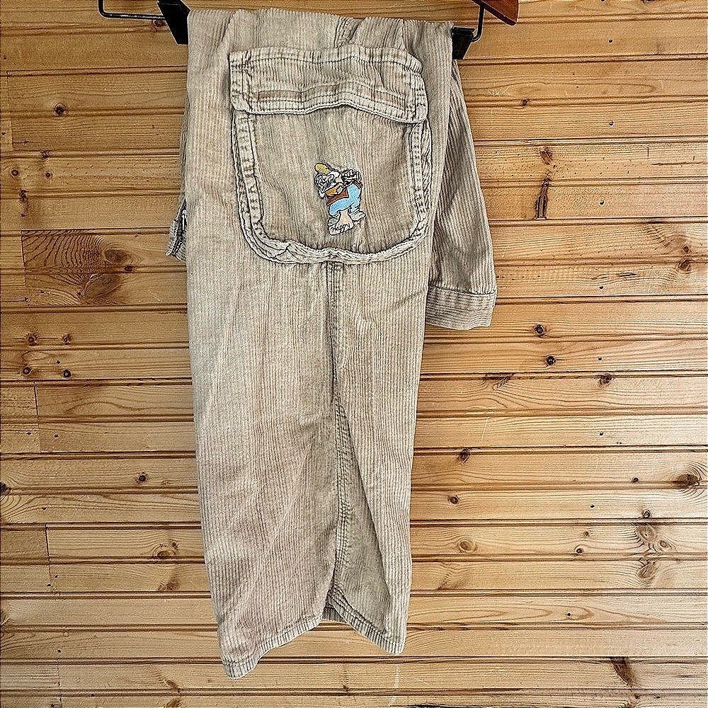 Wide Leg Pants Cargo Corduroy Seven Dwarfs Patches Snow White 32 x 29 Kidcore
